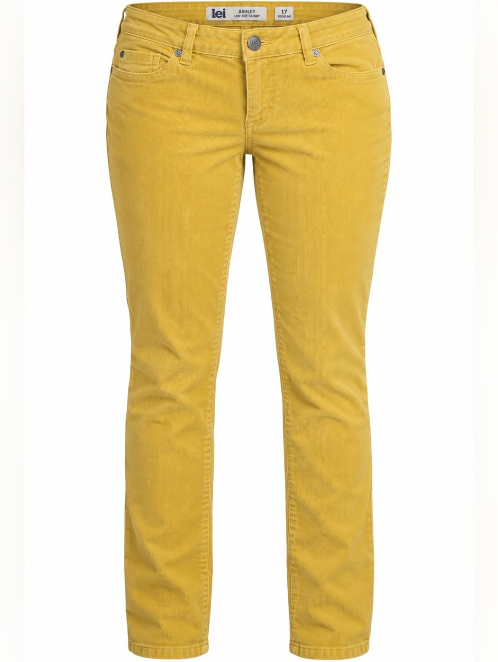 LEI | Ashley Mustard Yellow Low Rise Skinny Corduroy Pants Y2K | 17 Regular